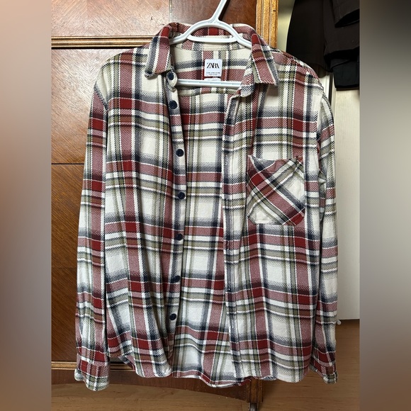 Zara oversized M plaid shirt - Picture 1 of 3